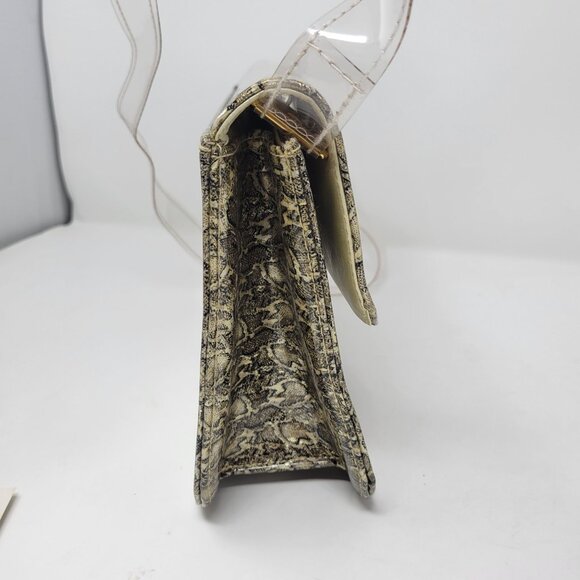 Vintage 80s Retro J. Renee Vinyl Plastic Crossbody Purse Handbag Fantasy Pearl S - Picture 3 of 14